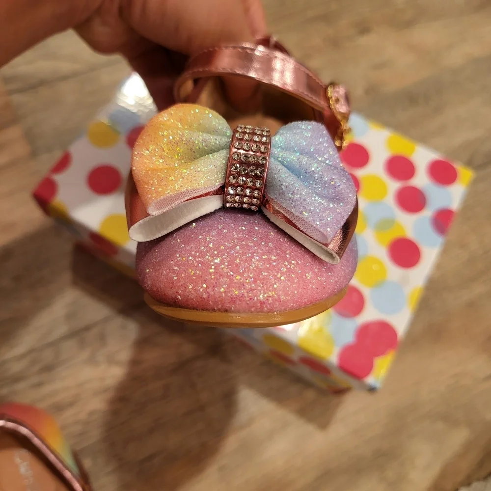 Glittery Pastel Kids Mary Jane Shoes